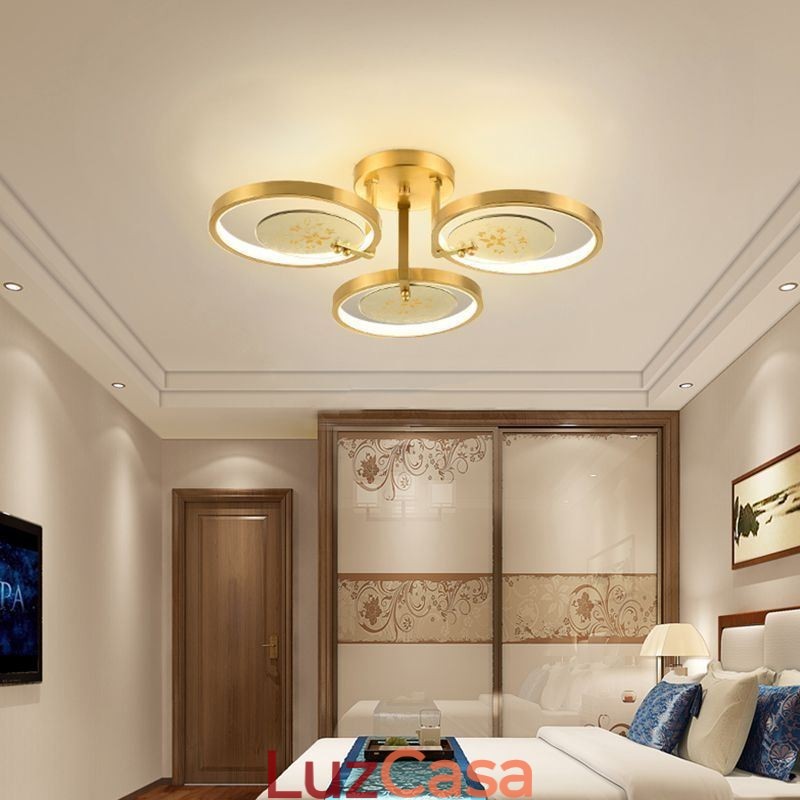 Luminária de teto com impressão artística em acrílico de cobre embutida