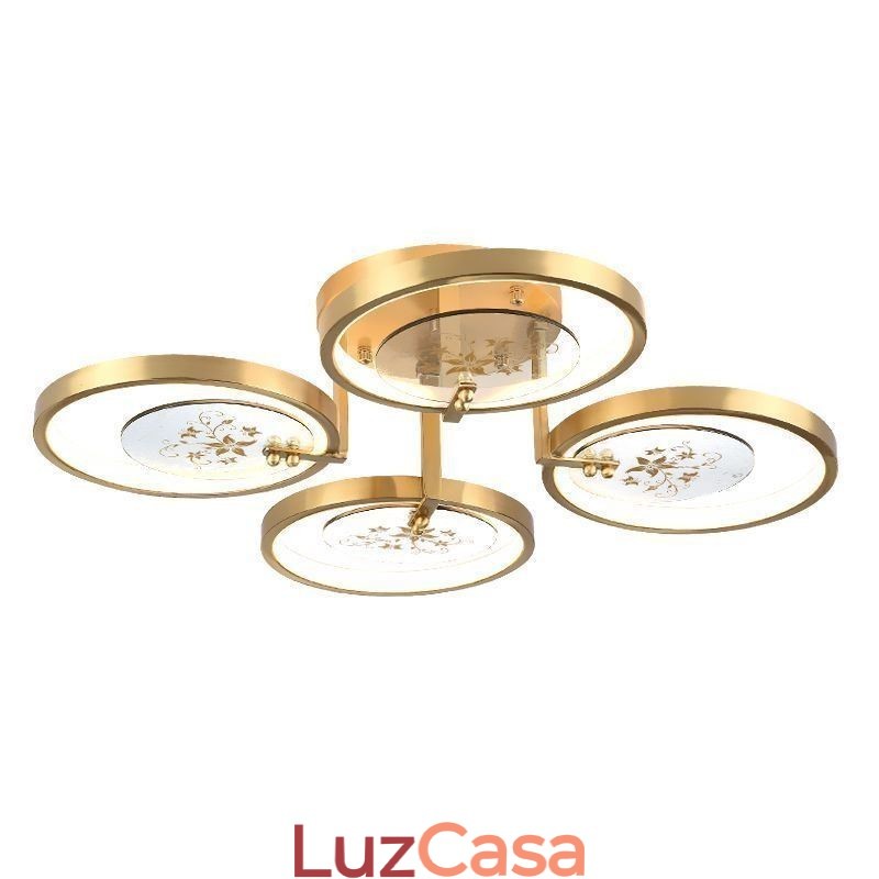 Luminária de teto com impressão artística em acrílico de cobre embutida