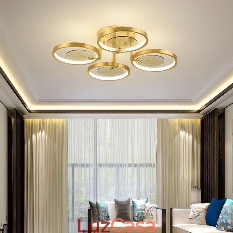 Luminária de teto com impressão artística em acrílico de cobre embutida