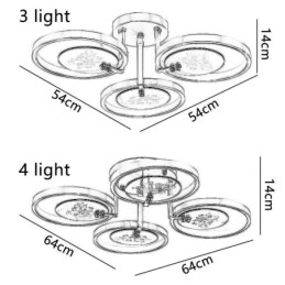 Luminária de teto com impressão artística em acrílico de cobre embutida