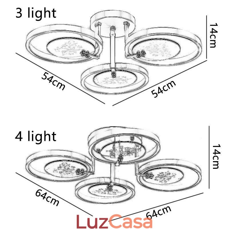 Luminária de teto com impressão artística em acrílico de cobre embutida