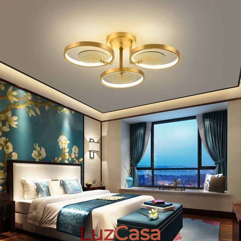 Luminária de teto com impressão artística em acrílico de cobre embutida