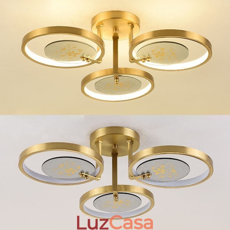 Luminária de teto com impressão artística em acrílico de cobre embutida