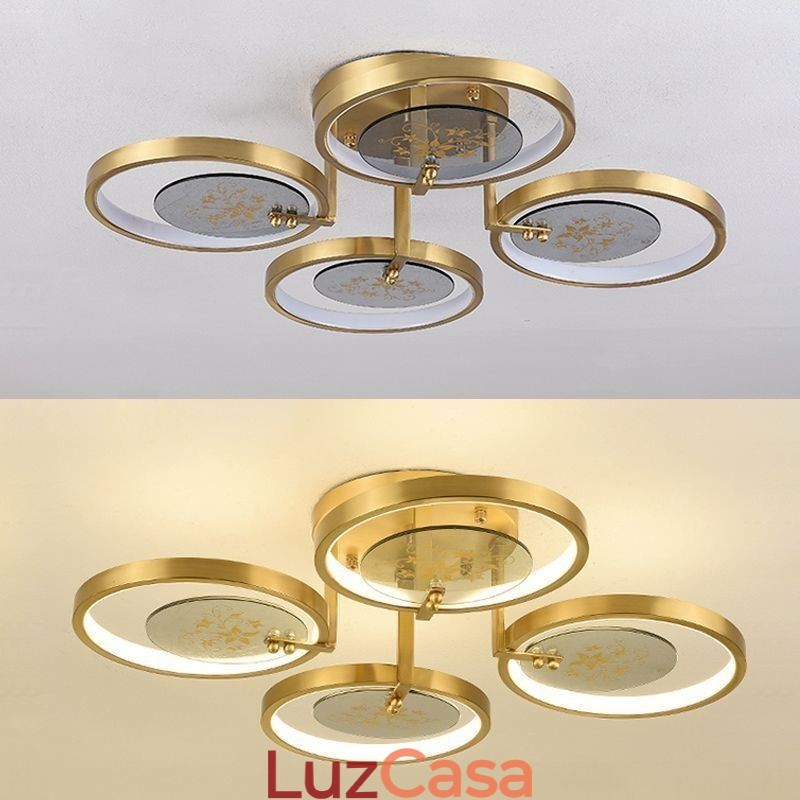 Luminária de teto com impressão artística em acrílico de cobre embutida