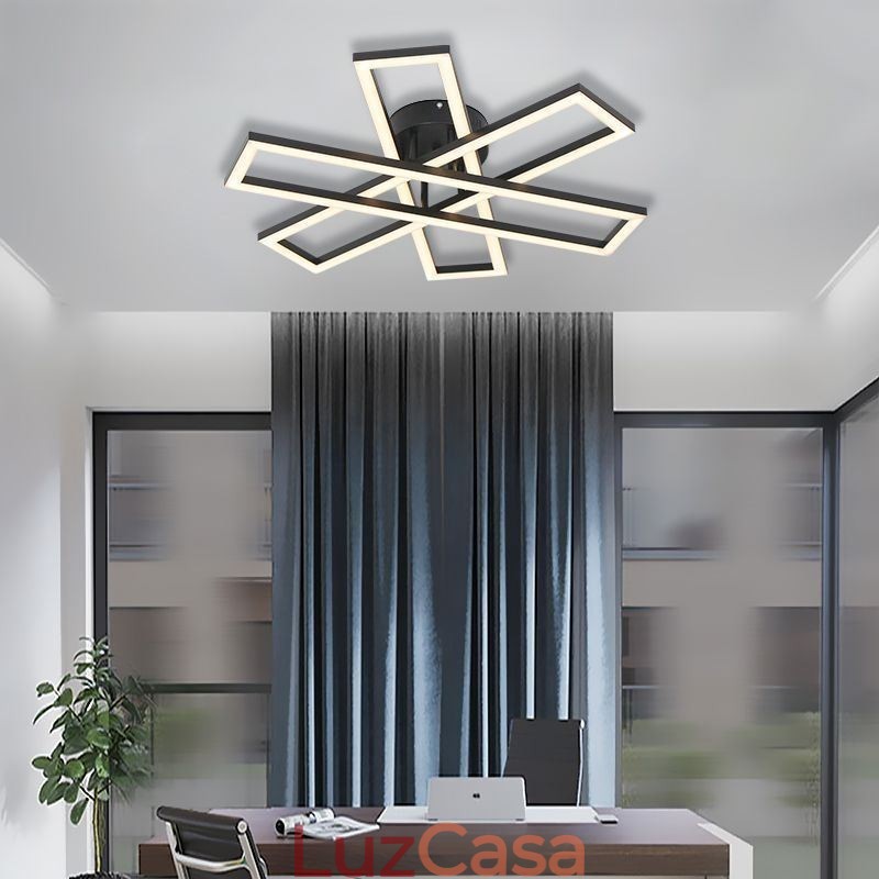 Luminária de teto minimalista em alumínio com montagem embutida em moinho de vento