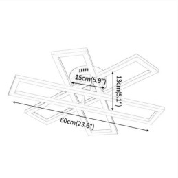 Luminária de teto minimalista em alumínio com montagem embutida em moinho de vento