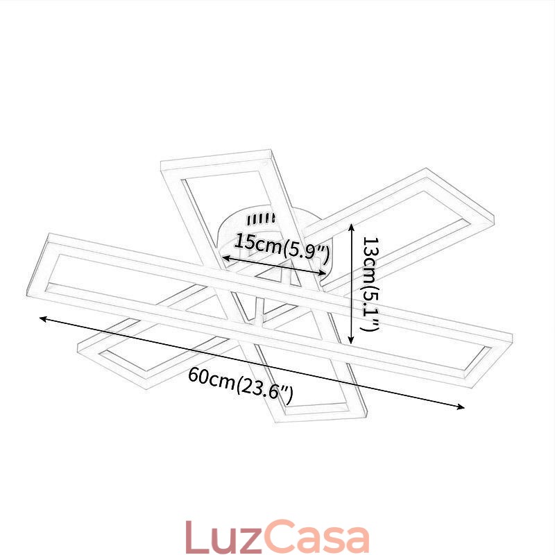 Luminária de teto minimalista em alumínio com montagem embutida em moinho de vento