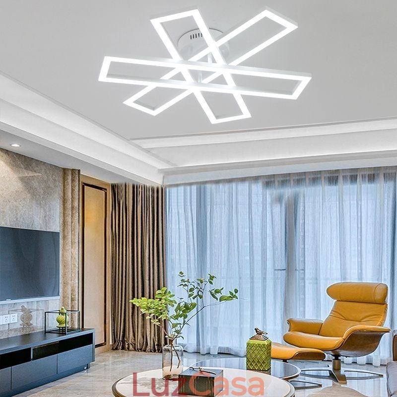 Luminária de teto minimalista em alumínio com montagem embutida em moinho de vento