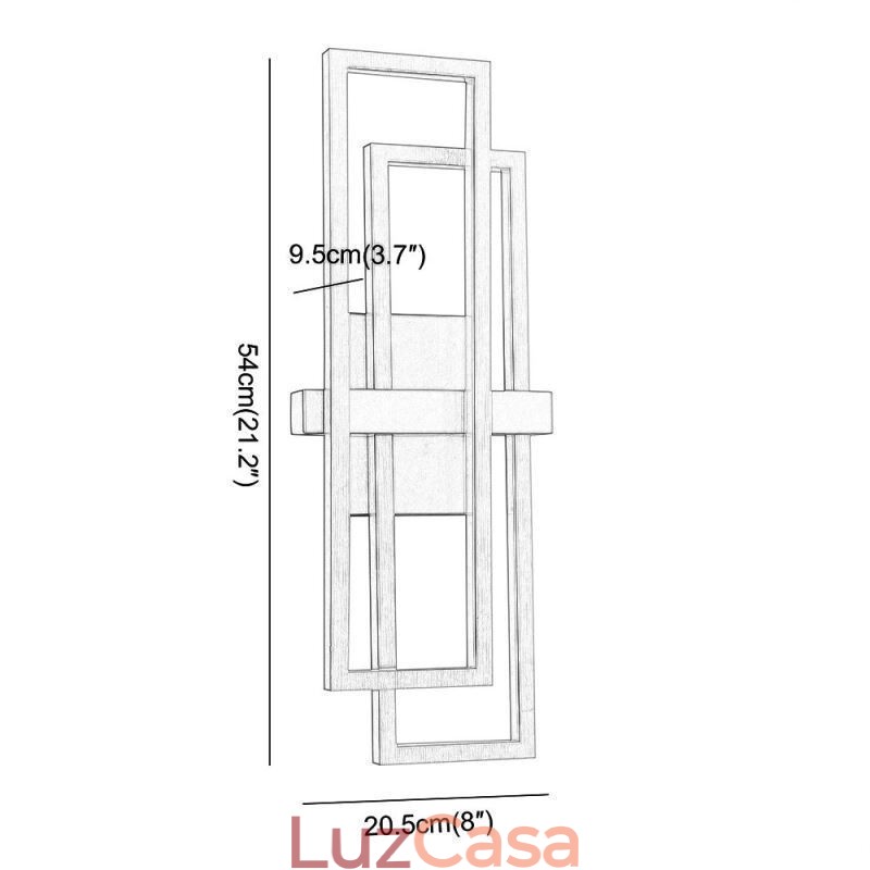 Luminária de teto quadrada geométrica minimalista de alumínio com montagem embutida