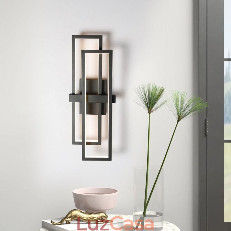 Luminária de teto quadrada geométrica minimalista de alumínio com montagem embutida