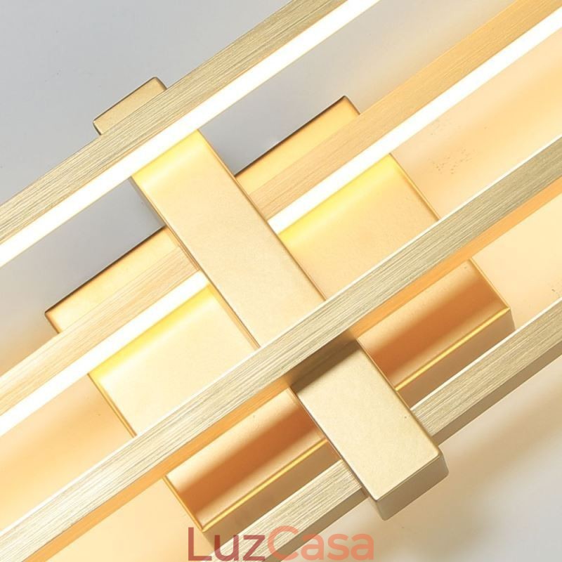 Luminária de teto quadrada geométrica minimalista de alumínio com montagem embutida