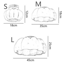 Luminárias de teto japonesas retrô de montagem embutida em formato de abóbora de cabeça única