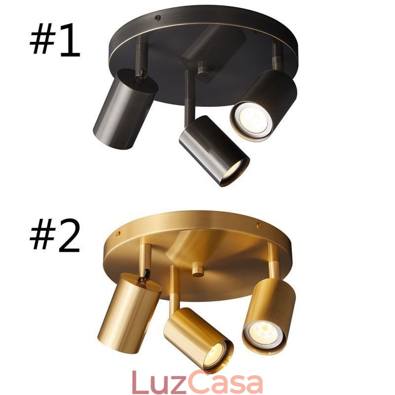 Moderno Flush Mount Dourado Preto Flush Mount com 3 Luzes Copper Art Home Lighting