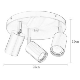 Moderno Flush Mount Dourado Preto Flush Mount com 3 Luzes Copper Art Home Lighting