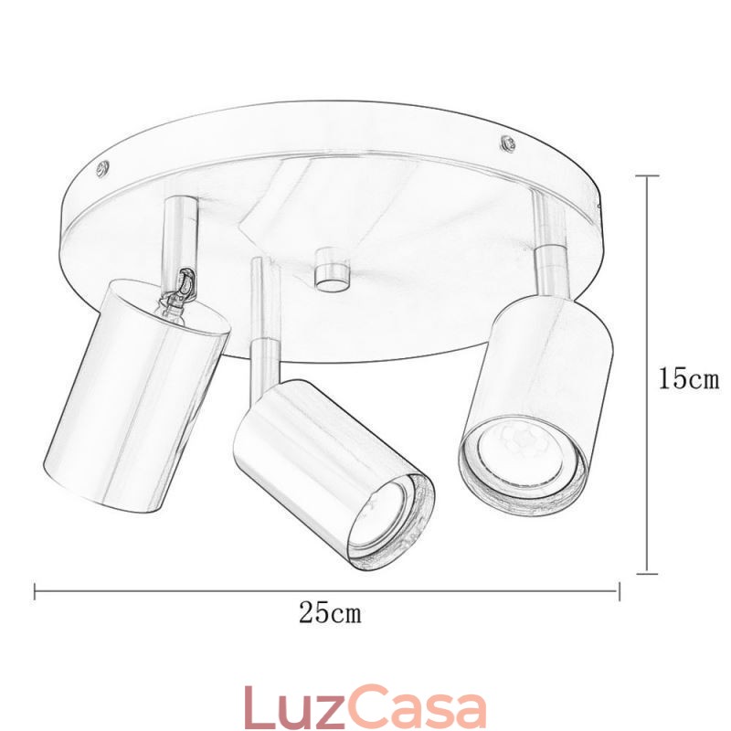 Moderno Flush Mount Dourado Preto Flush Mount com 3 Luzes Copper Art Home Lighting