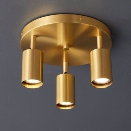 Moderno Flush Mount Dourado Preto Flush Mount com 3 Luzes Copper Art Home Lighting