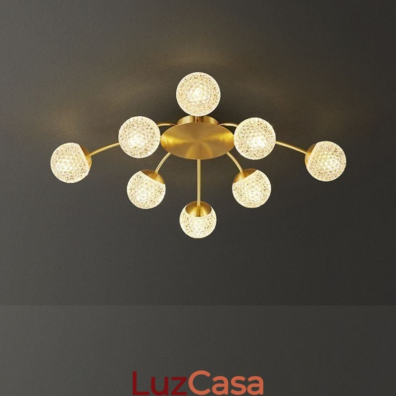 Luminária de teto dourada moderna embutida Luminária decorativa