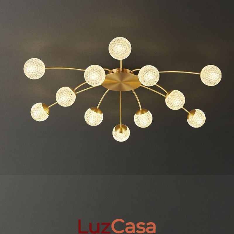 Luminária de teto dourada moderna embutida Luminária decorativa