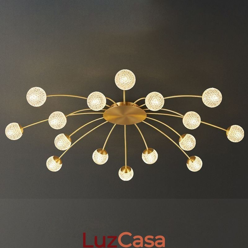 Luminária de teto dourada moderna embutida Luminária decorativa