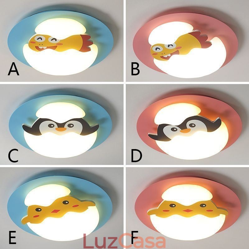 Luminária de teto decorativa moderna embutida de desenho animado