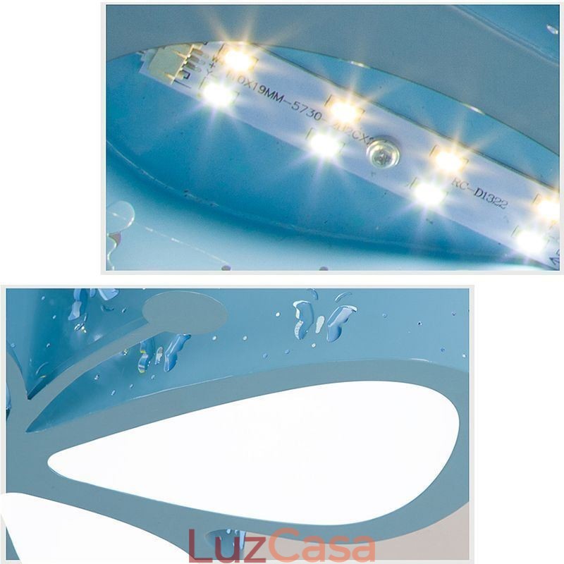 Luminária de teto contemporânea de metal embutida tipo borboleta