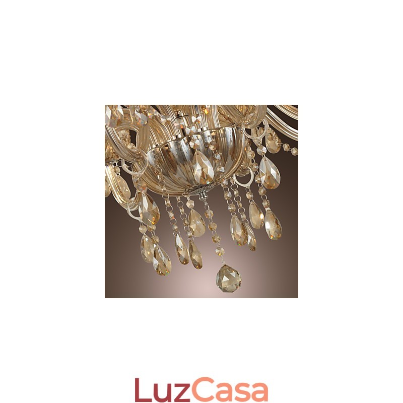 Lustre de cristal luxo moderno 2 níveis sala de estar 12 luzes