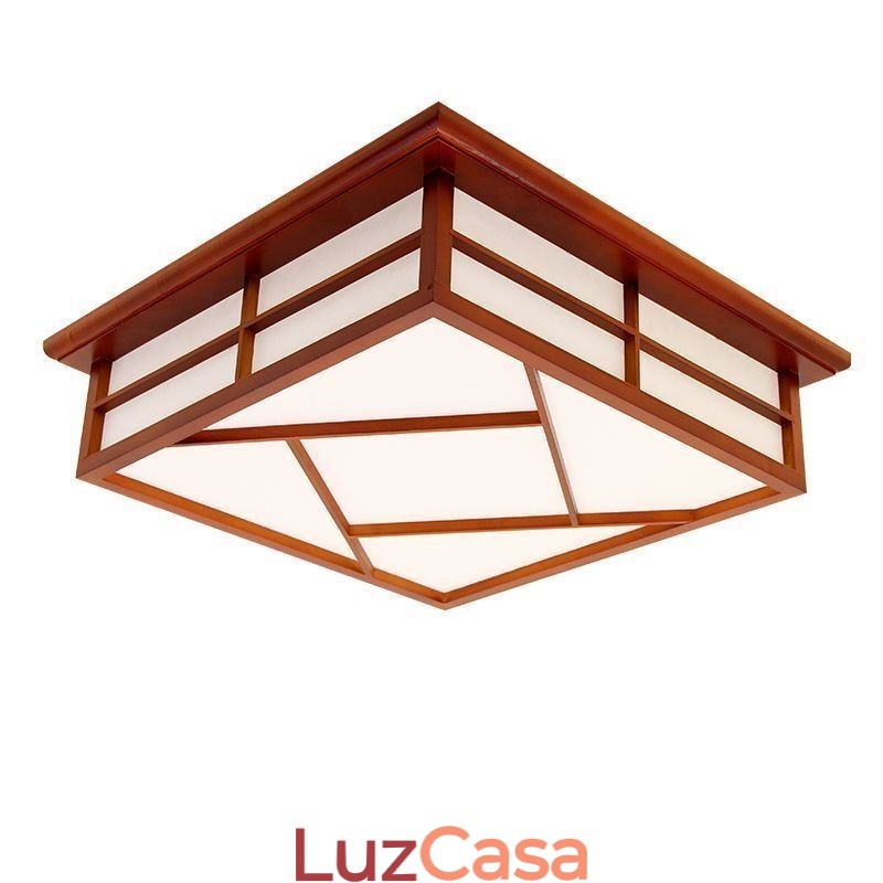 Luminária de teto estilo retrô quadrada embutida