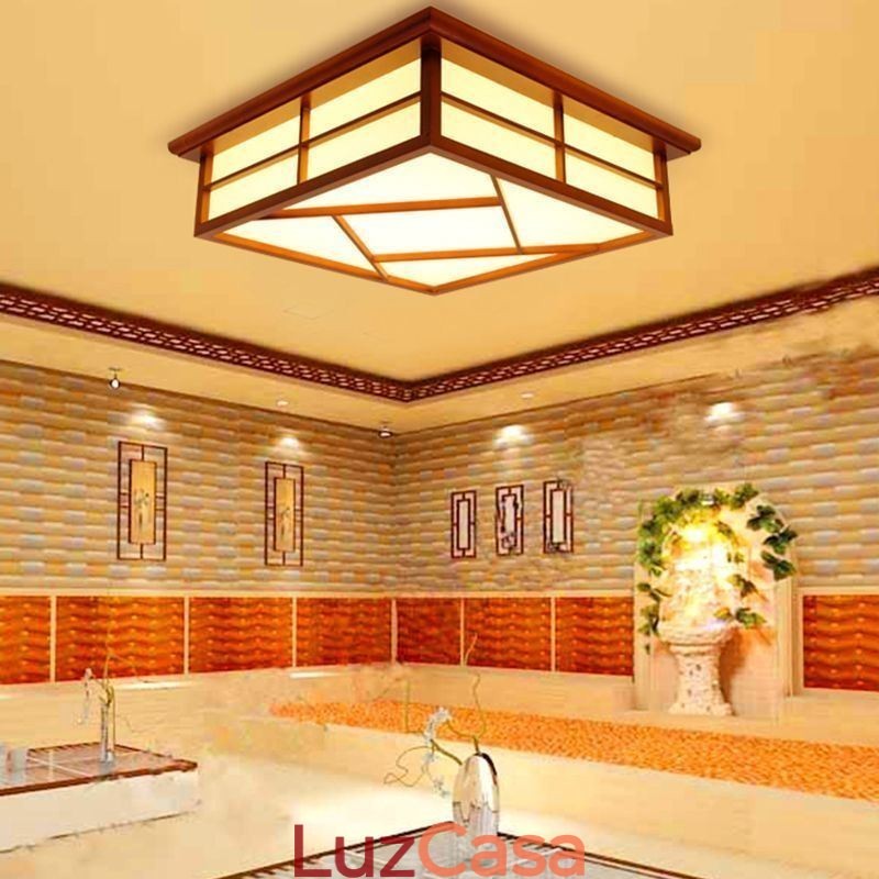 Luminária de teto estilo retrô quadrada embutida