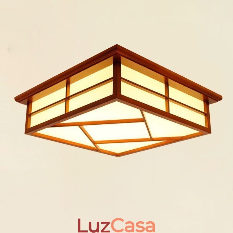 Luminária de teto estilo retrô quadrada embutida