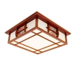 Luminária de teto quadrada embutida de madeira retrô