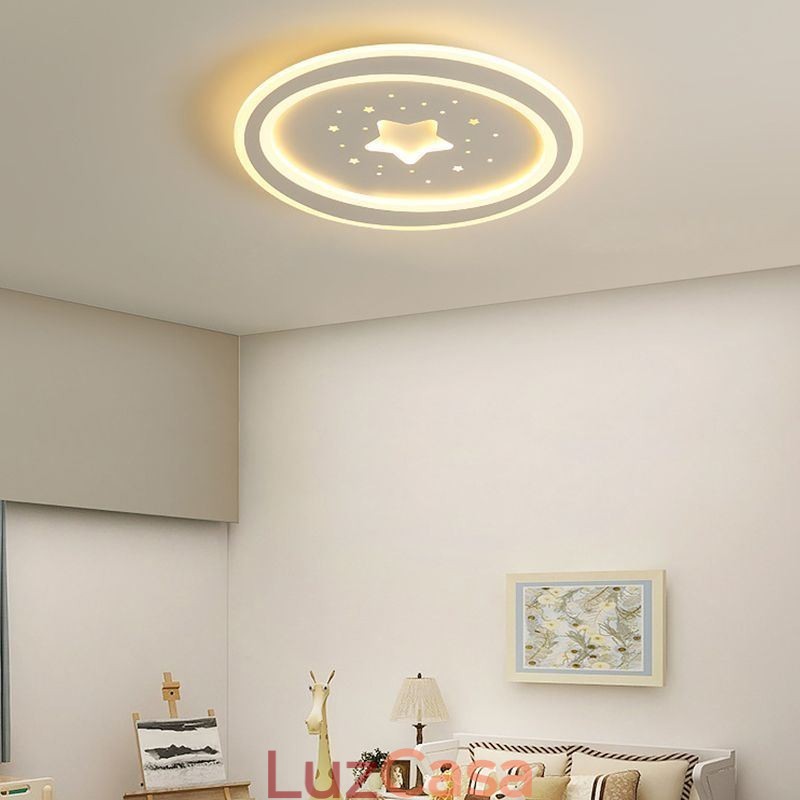 Luminária de teto embutida em formato de estrela