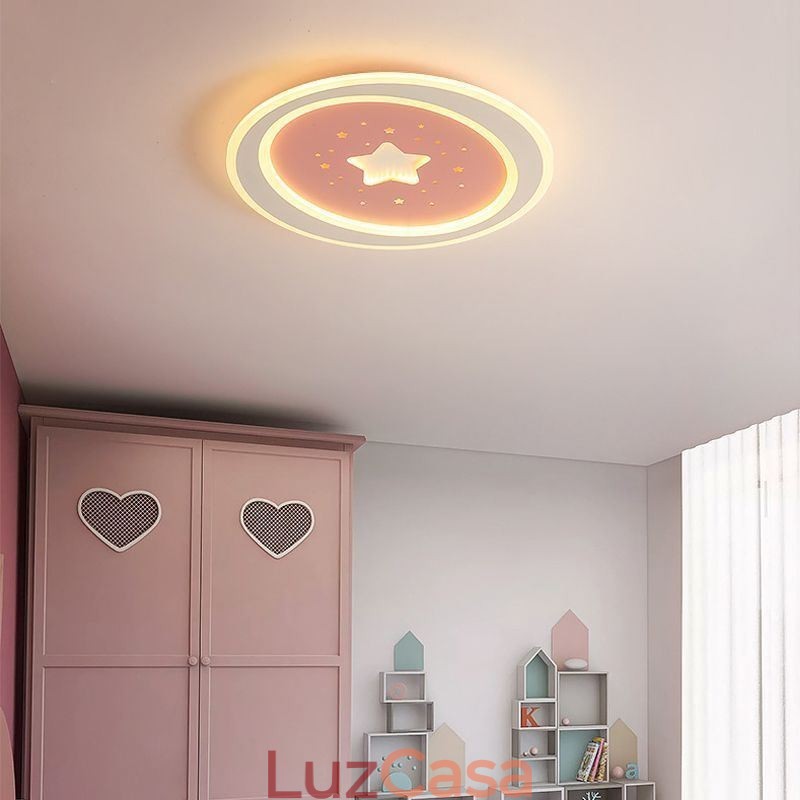 Luminária de teto embutida em formato de estrela