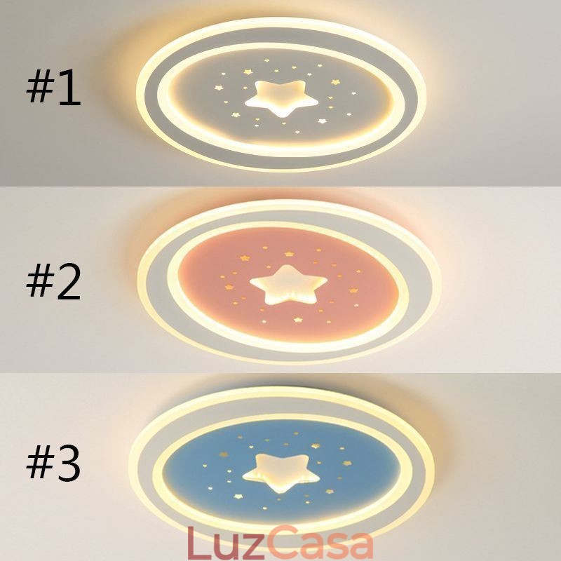 Luminária de teto embutida em formato de estrela