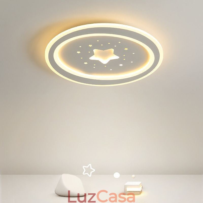 Luminária de teto embutida em formato de estrela