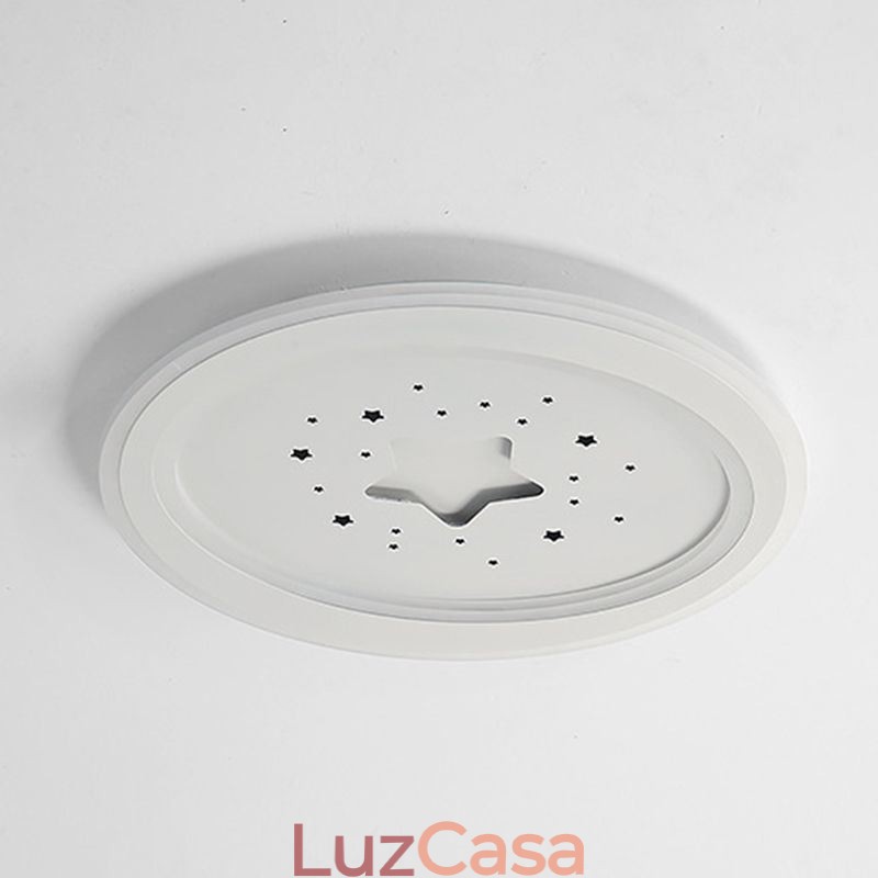 Luminária de teto embutida em formato de estrela