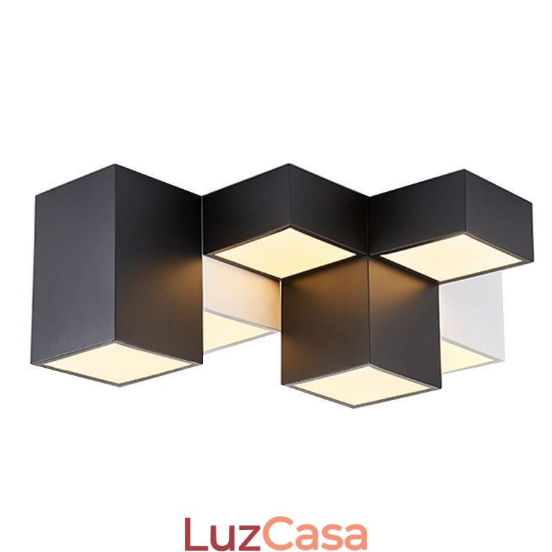 Luminária de teto moderna Cubo Mágico Iluminação de teto
