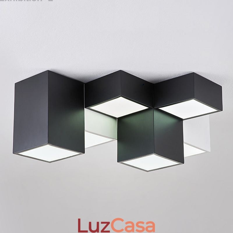 Luminária de teto moderna Cubo Mágico Iluminação de teto