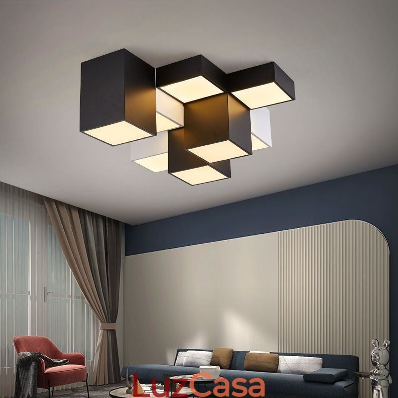 Luminária de teto moderna em cubo