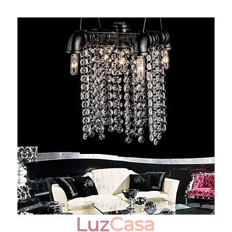 Lustre Mini Estilo Rústico Lodge Retro Metal