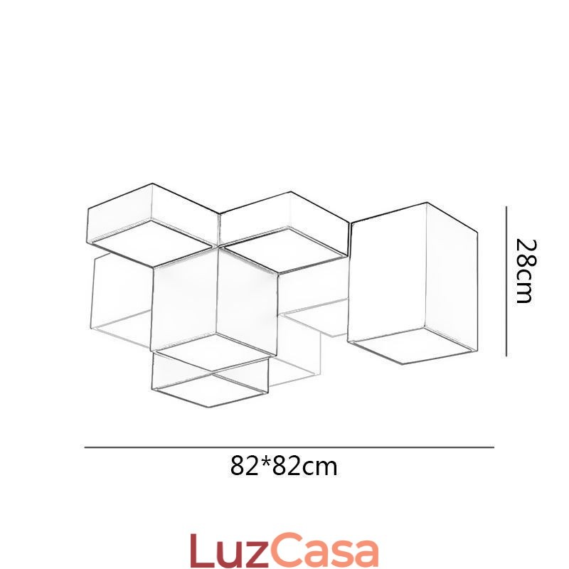 Luminária de teto moderna em cubo