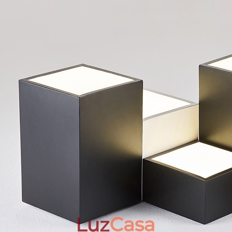Luminária de teto moderna em cubo