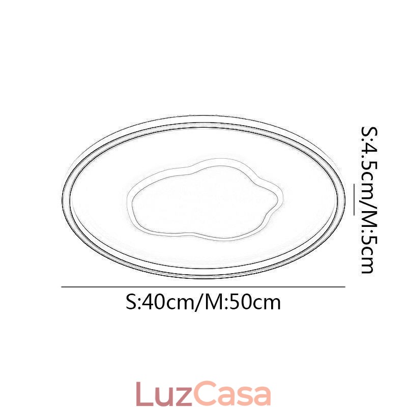 Luminária de teto moderna redonda em nuvem