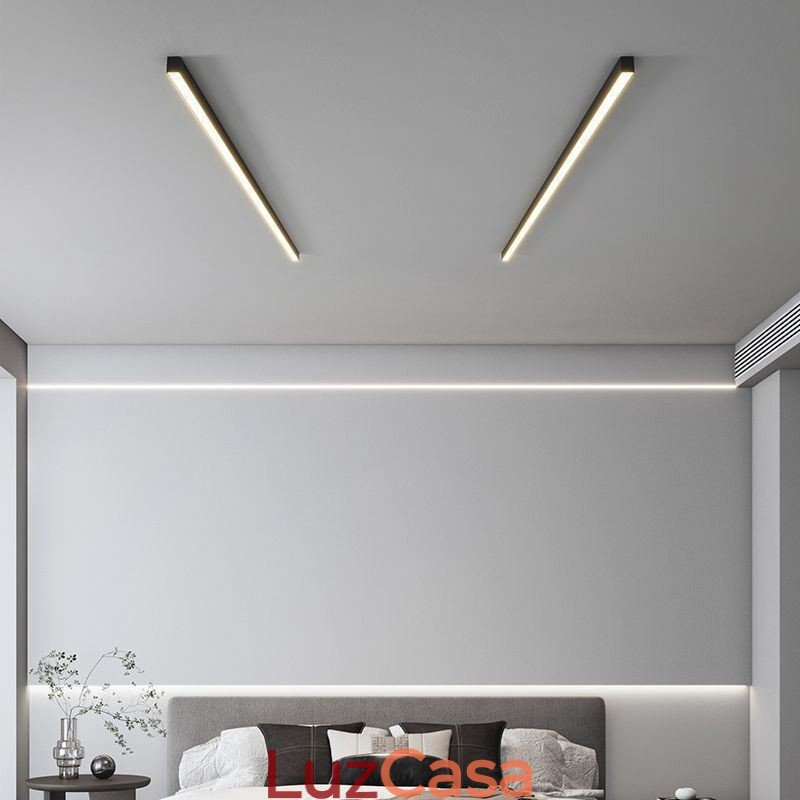 Luminária de teto moderna com tira longa, luminária de teto montada na superfície