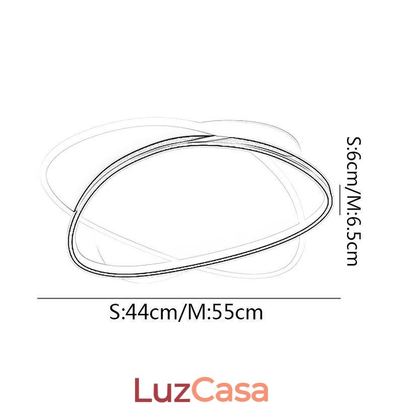 Luminária de teto oval moderna