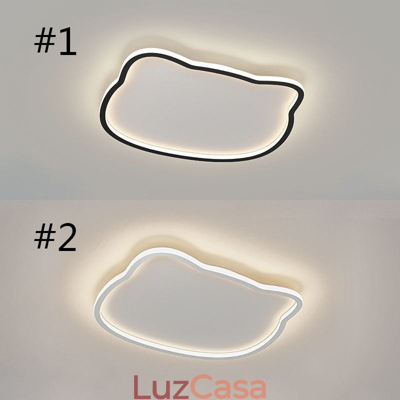 Luminária de teto moderna com cara de gato