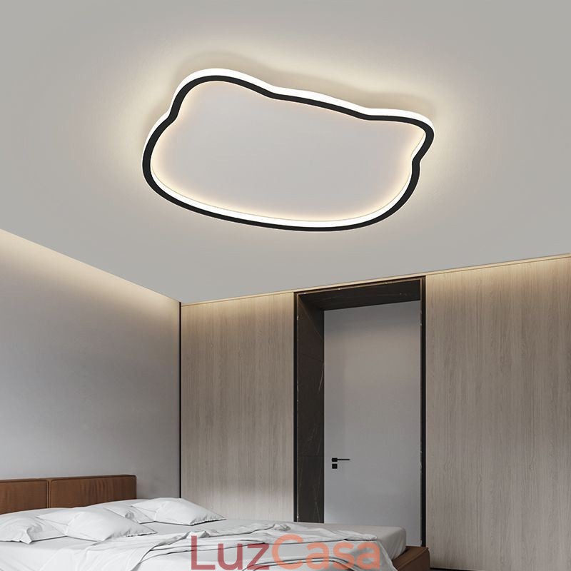 Luminária de teto moderna com cara de gato