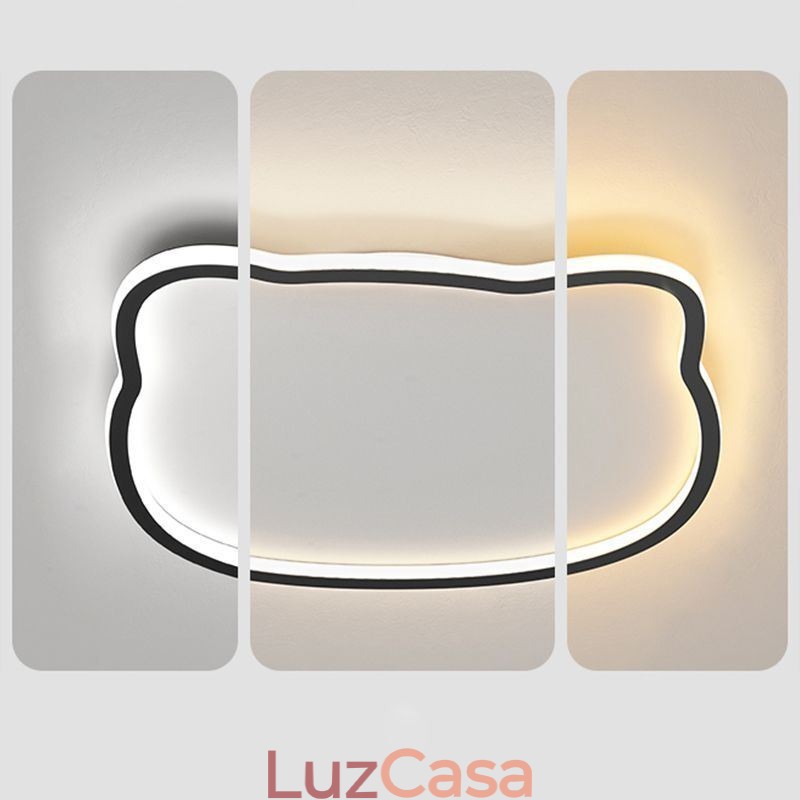 Luminária de teto moderna com cara de gato