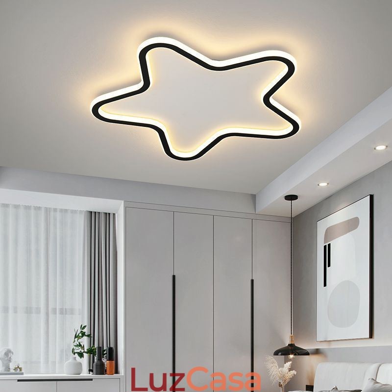 Luminária de teto moderna em formato de estrela