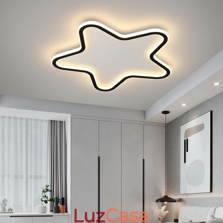 Luminária de teto moderna em formato de estrela