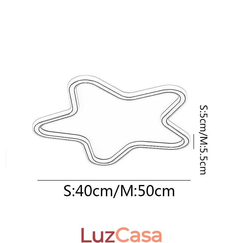 Luminária de teto moderna em formato de estrela